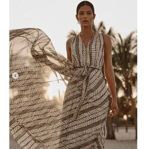 NEW White House Black Market Chevron Maxi Dress Small